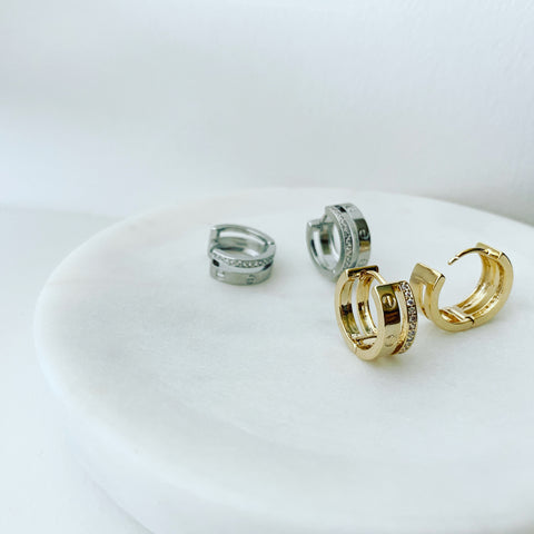 Huggie Hoop Earrings: Pavé Iconic LOVE