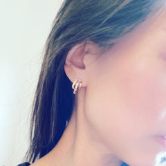 Pavé Baguette Grip Earrings