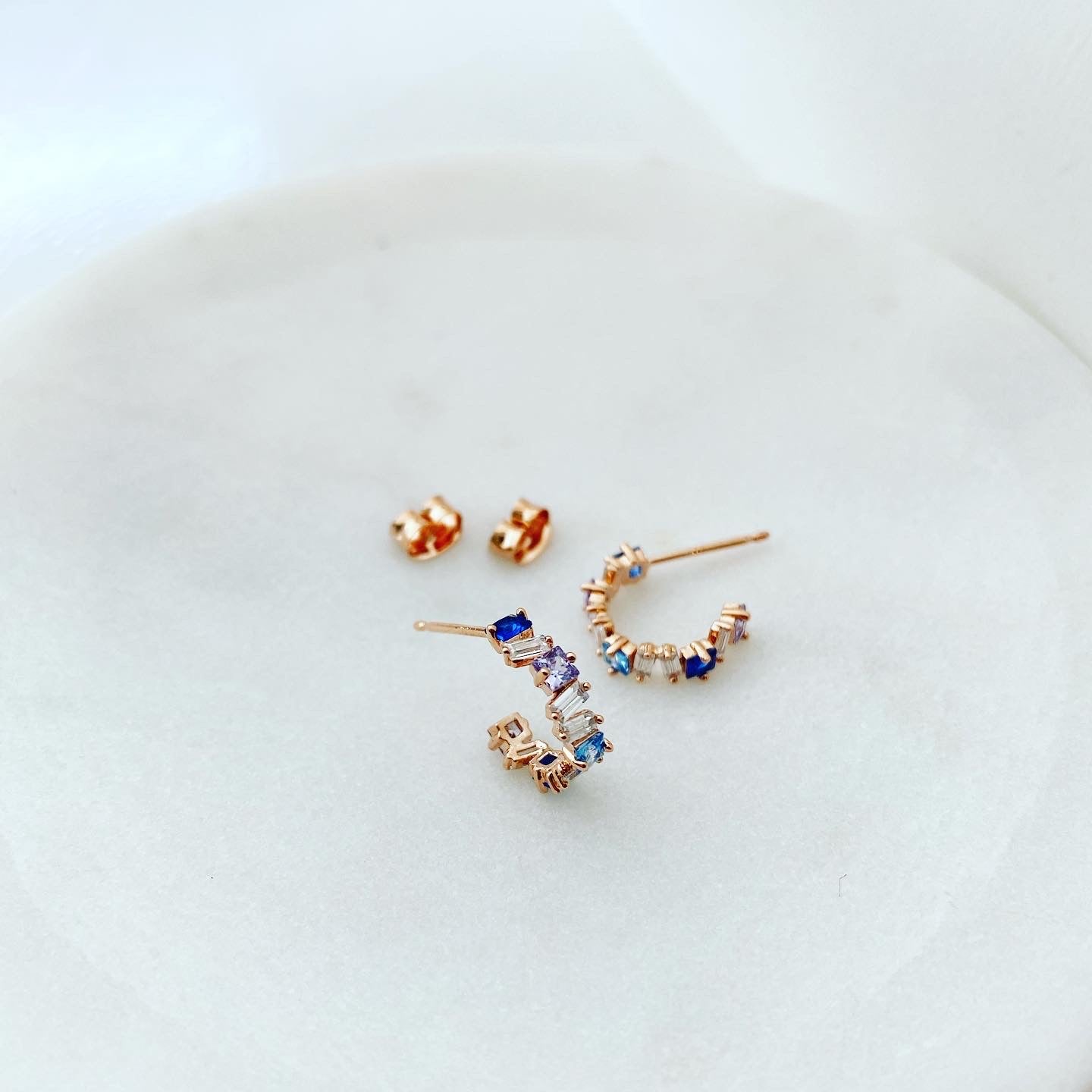 Baguette Seaside Hoop Earrings