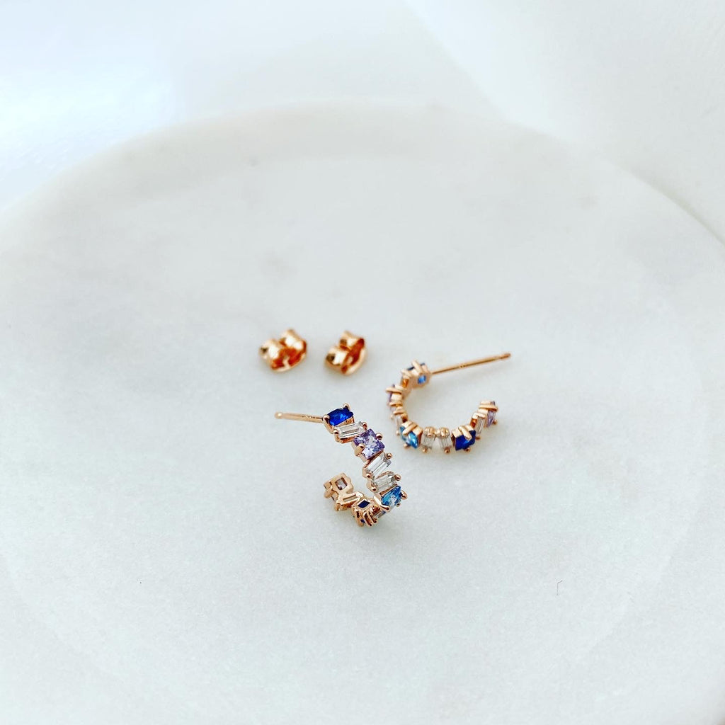 Baguette Seaside Hoop Earrings