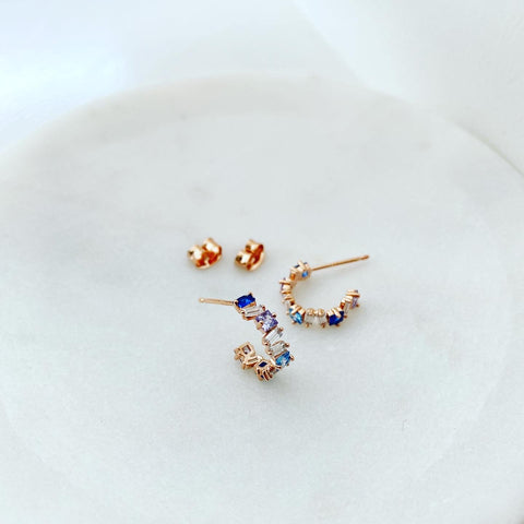 Baguette Seaside Hoop Earrings