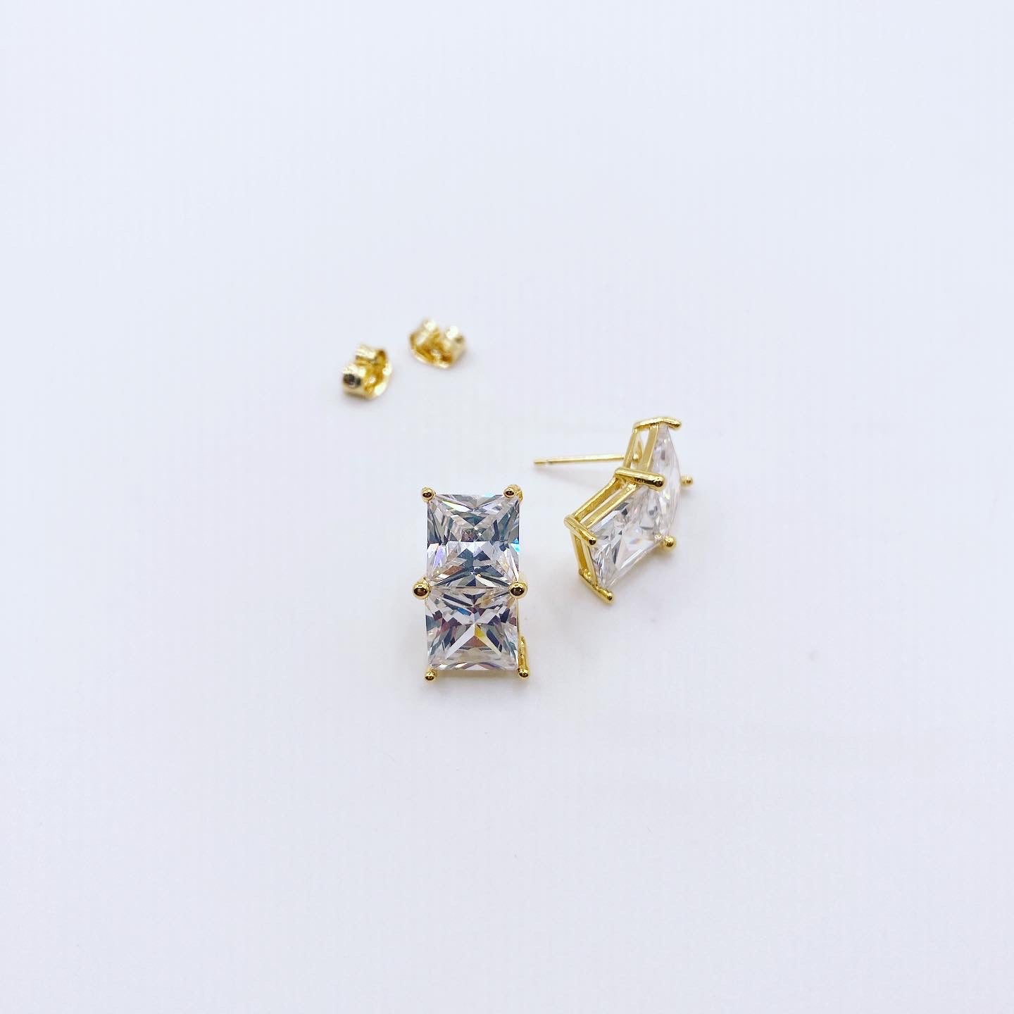 Bent Double Square Earrings