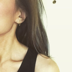 Precious CZ Chain Connection Earrings