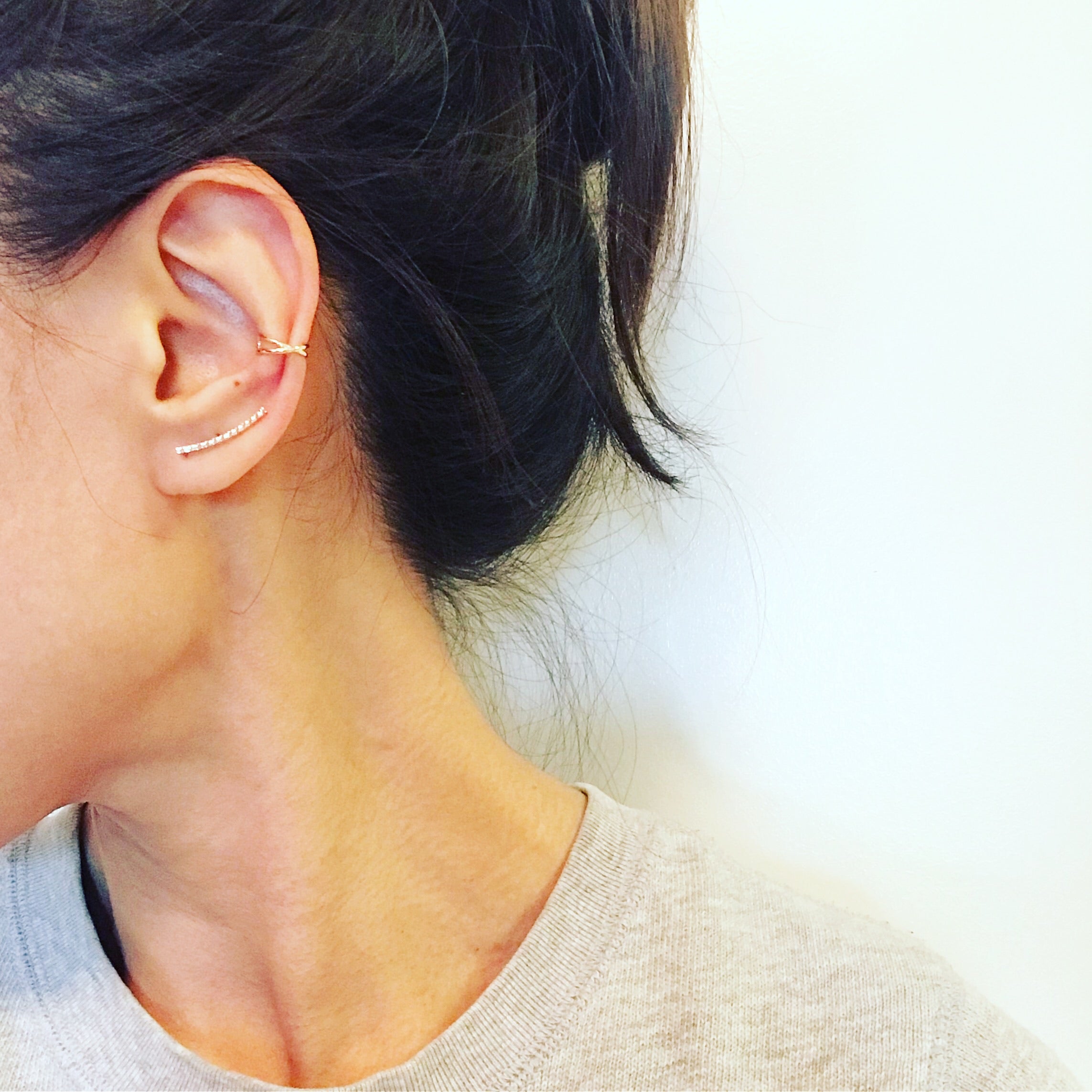 Ear Climbers: Textured Bar