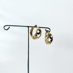 Star Dome Hoop Earrings