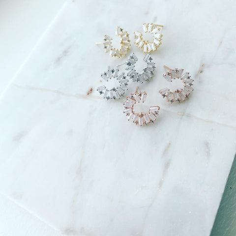 C-Shape Baguette Earrings