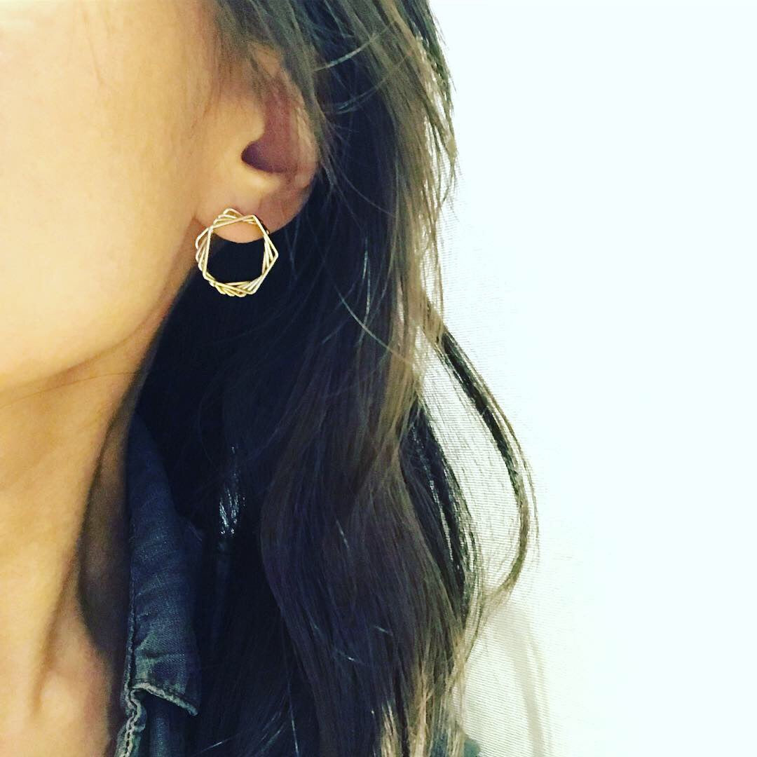 Pentagon Spring Earrings