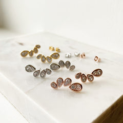 Teardrop Fan Climber Earrings