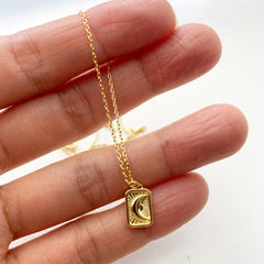 Moon Square Pendant Necklace