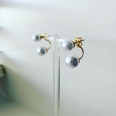 Front-Back: Pearl Dual Earrings