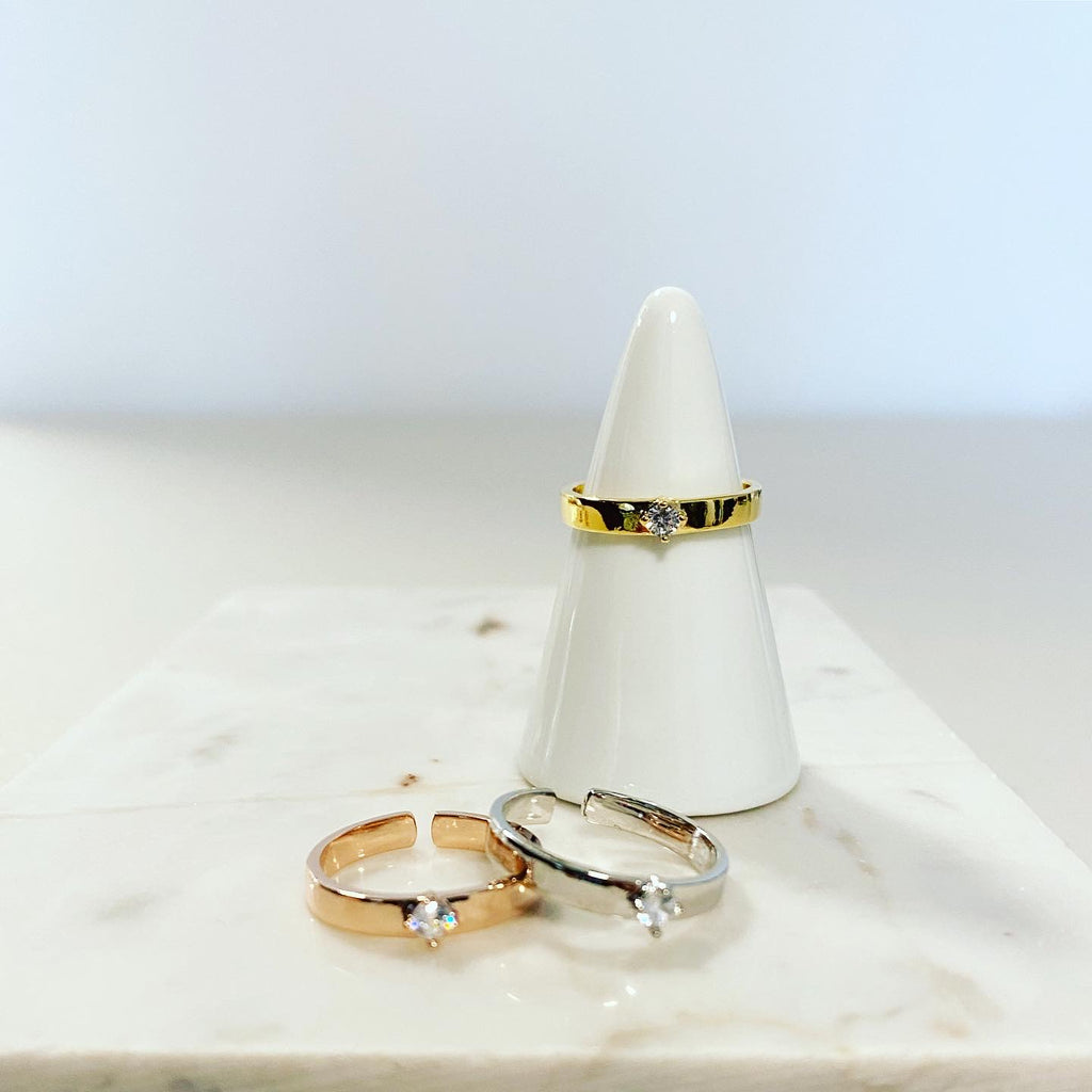 CZ Cigar Band Ring