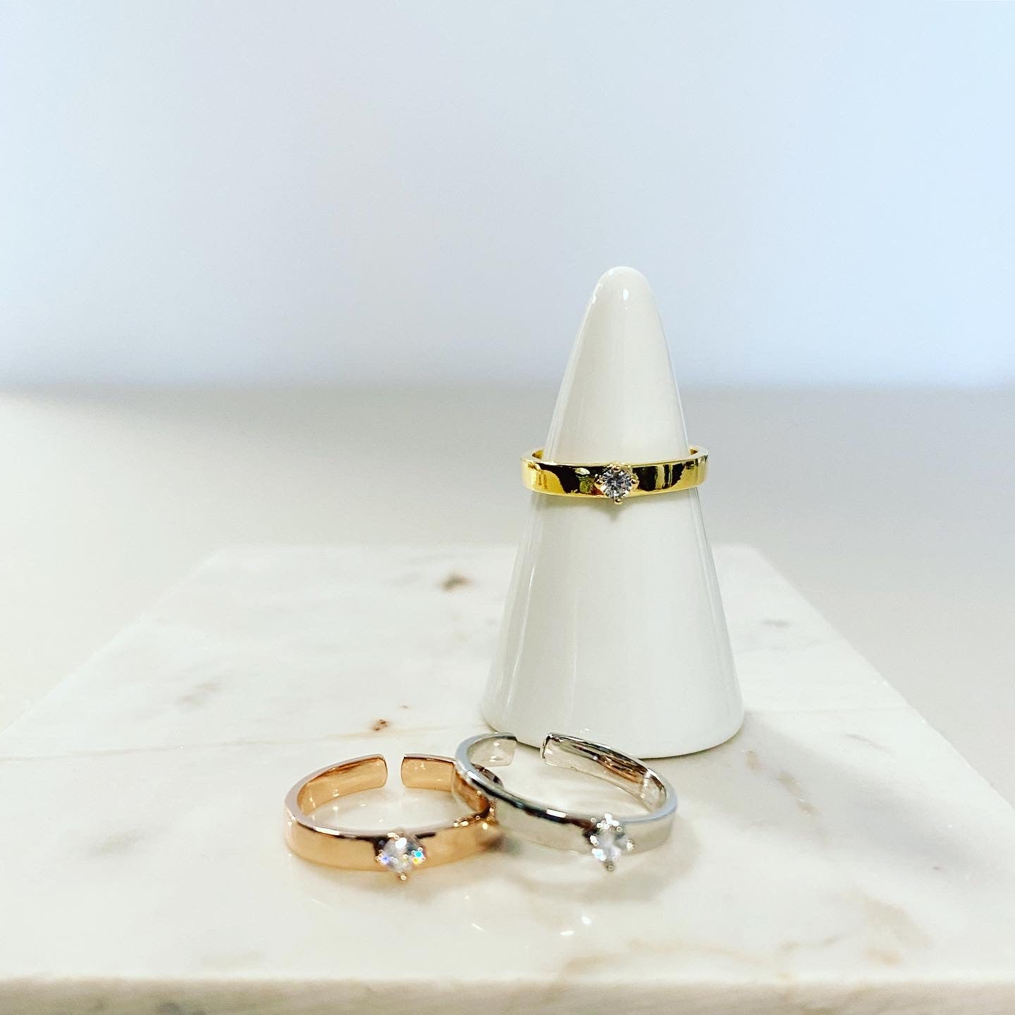 CZ Cigar Band Ring
