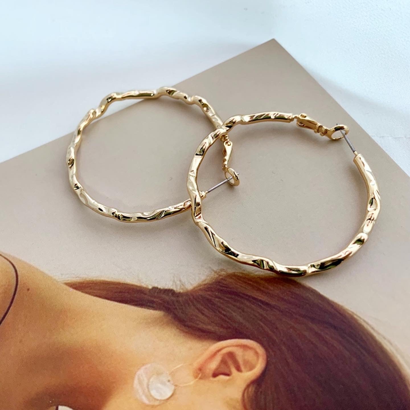 Hammered Hoop Earrings