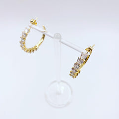 Tennis Heart Hoop Earrings