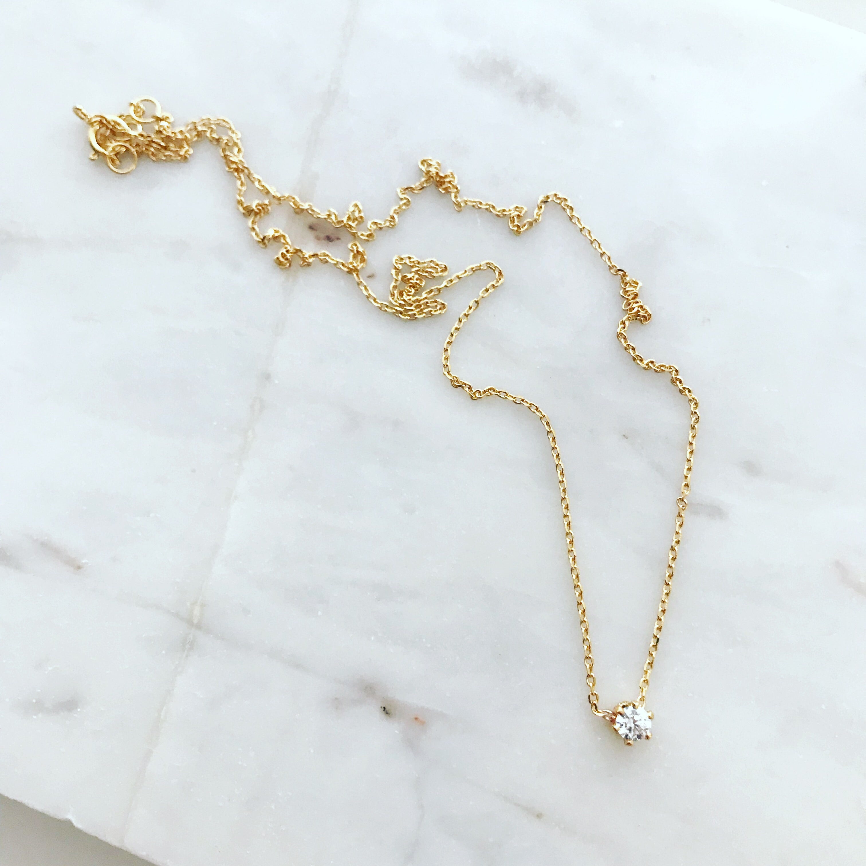 Barely There (3mm) Solitaire Necklace