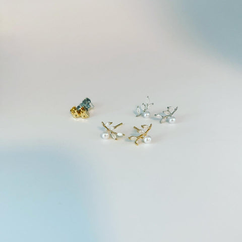 Pearl Leaf Earrings