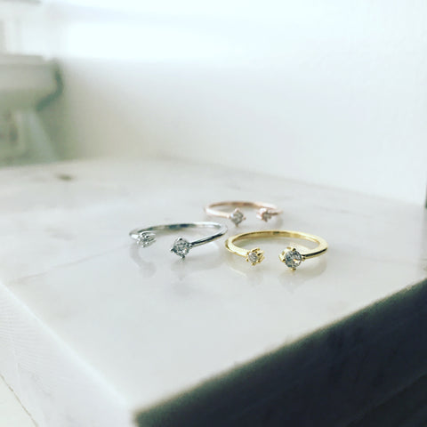 Side by Side Cubic Ring