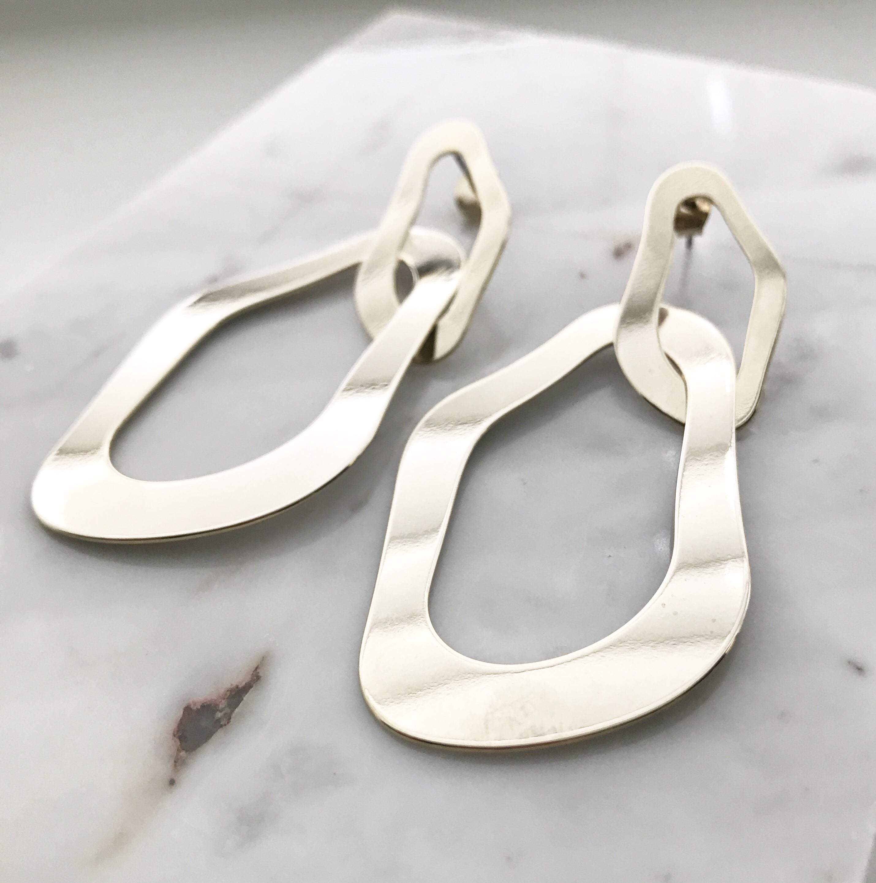 Wavy Interlocking Drop Earrings