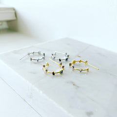Baguette Confetti Hoop Earrings