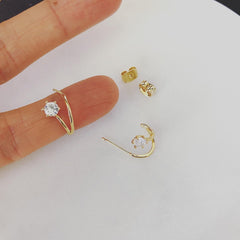 Solo CZ Split Earrings