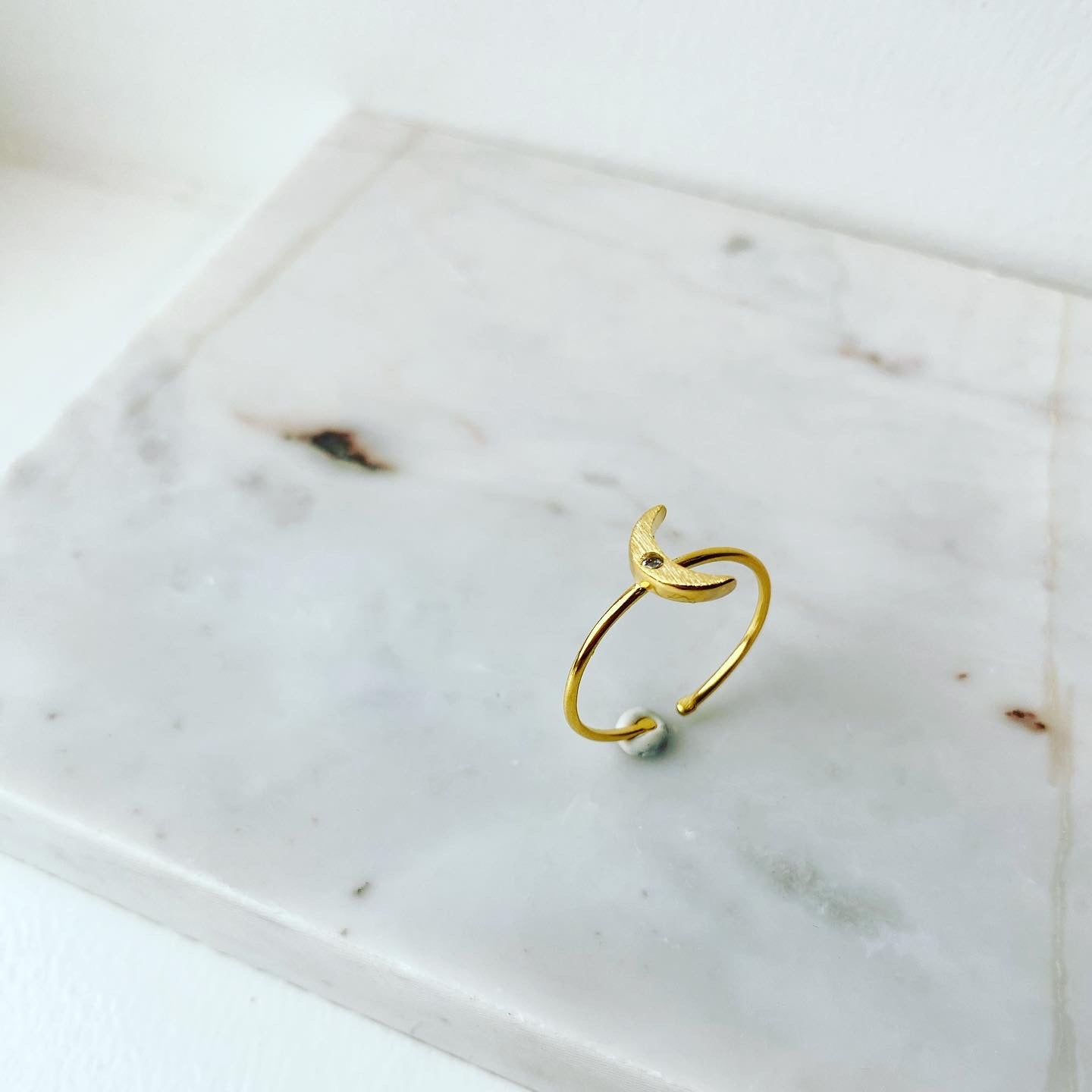 Moon CZ Ring