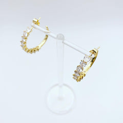 Tennis Heart Hoop Earrings