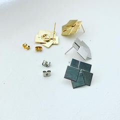 Matte Overlapping Squares Earrings
