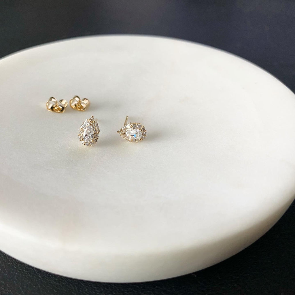 Teardrop Cubic Teeny Earrings