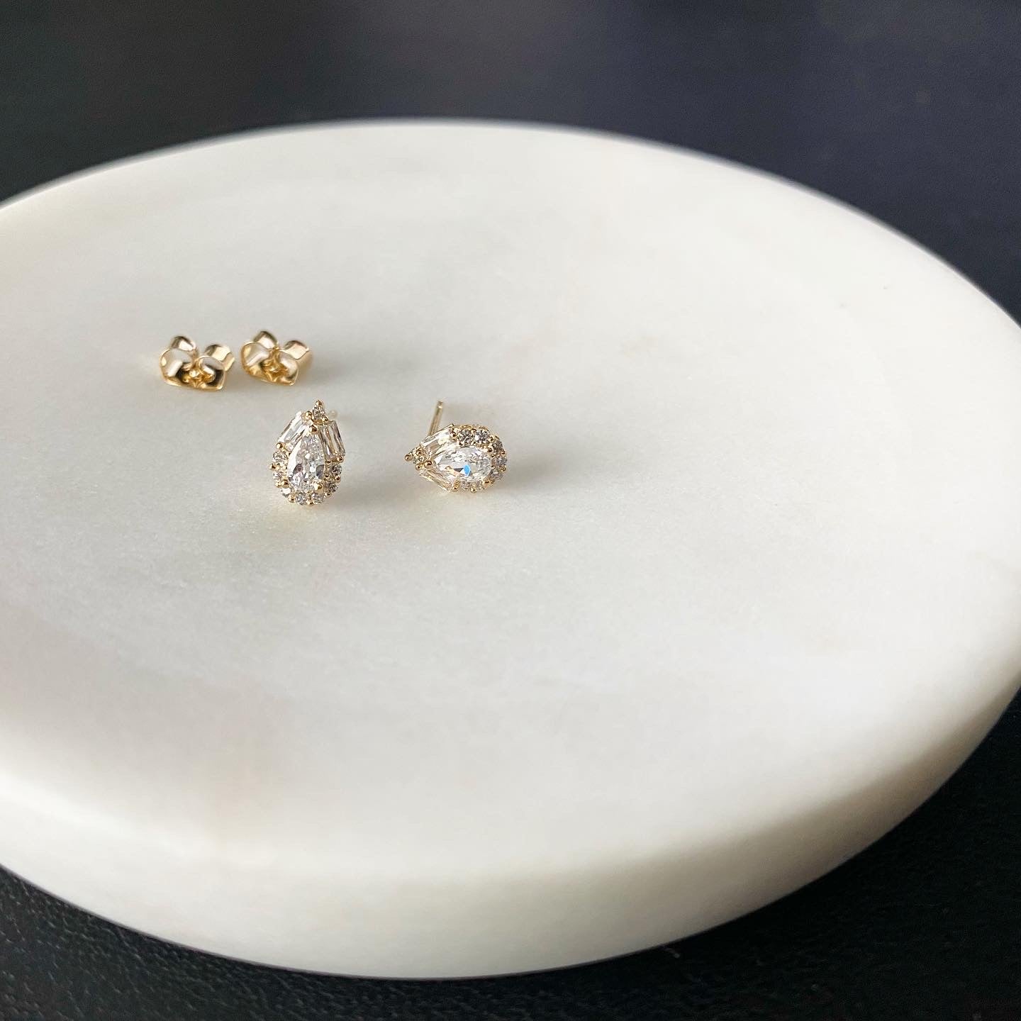 Teardrop Cubic Teeny Earrings
