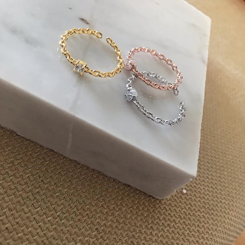 Solo CZ Chain Ring