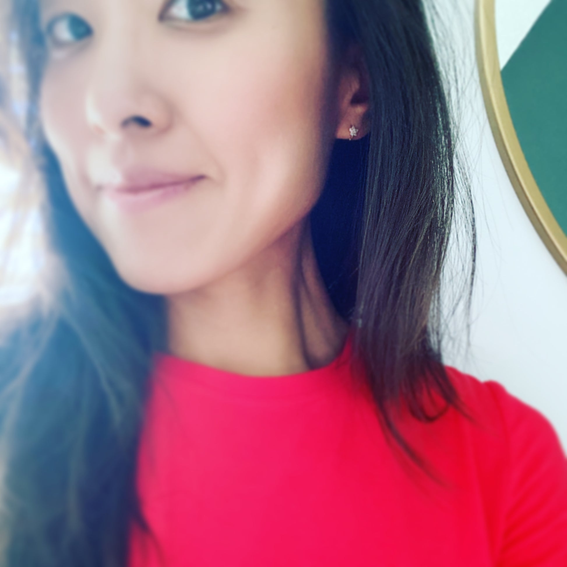 Huggie Hoop Earrings: Mini Flower