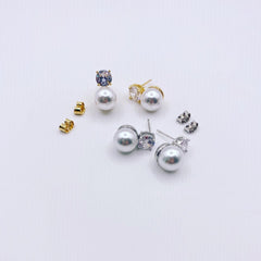 Pearl Cubic Duplex Earrings