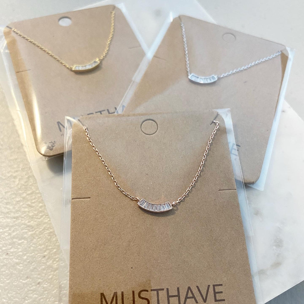 Bending Baguette Necklace
