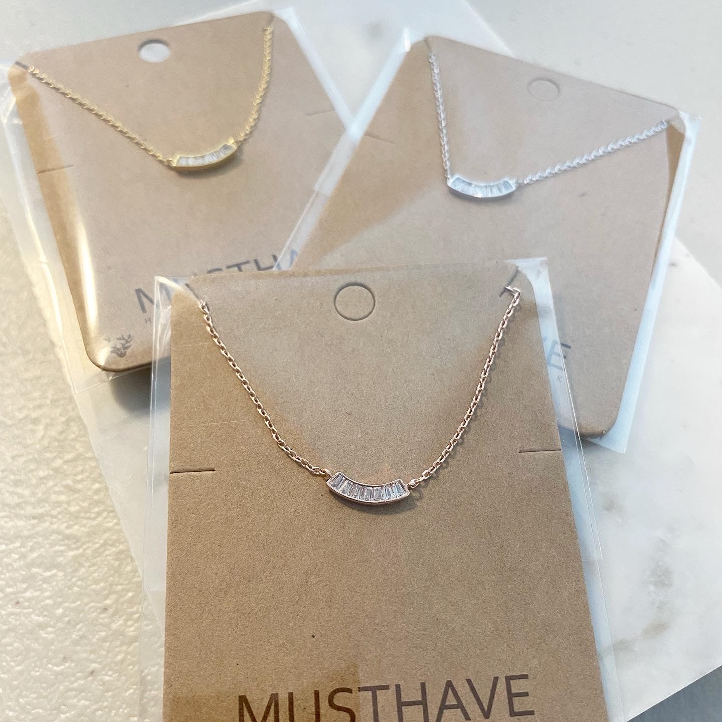 Bending Baguette Necklace