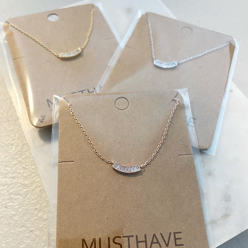 Bending Baguette Necklace