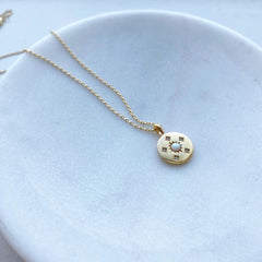 Opal Sparkle Medallion Necklace