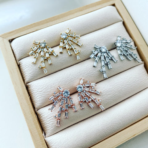 Baguette Web Earrings