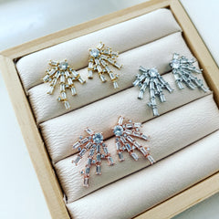 Baguette Web Earrings