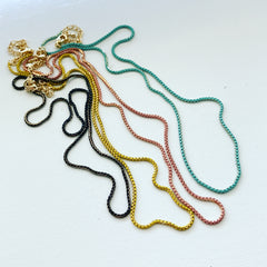 Enamel Box Chain Necklace