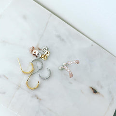 Round Bejeweled Hoop Earrings