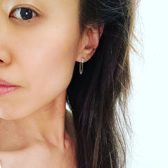 Baguette Chain Connection Earrings