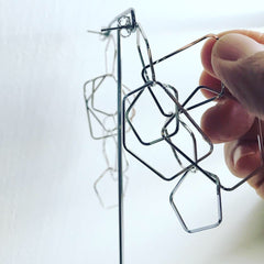 Pentagon Web Earrings