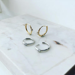 Huggie Hoop Earrings: Solo CZ