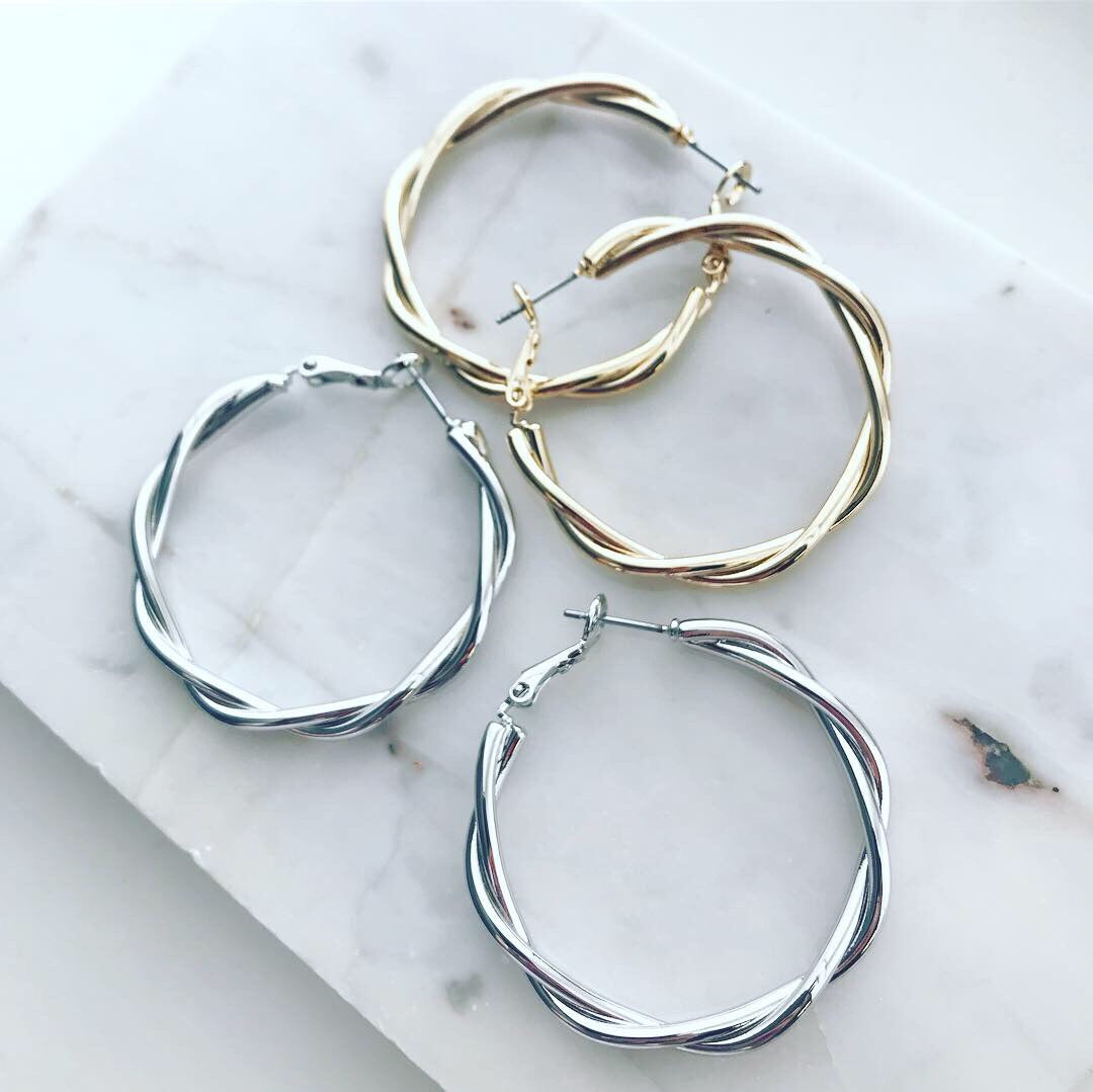 Twisted Hoop Earrings