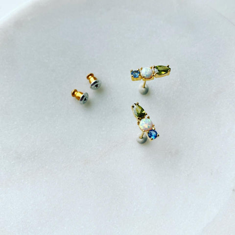 Opal & Stone Buddy Earrings