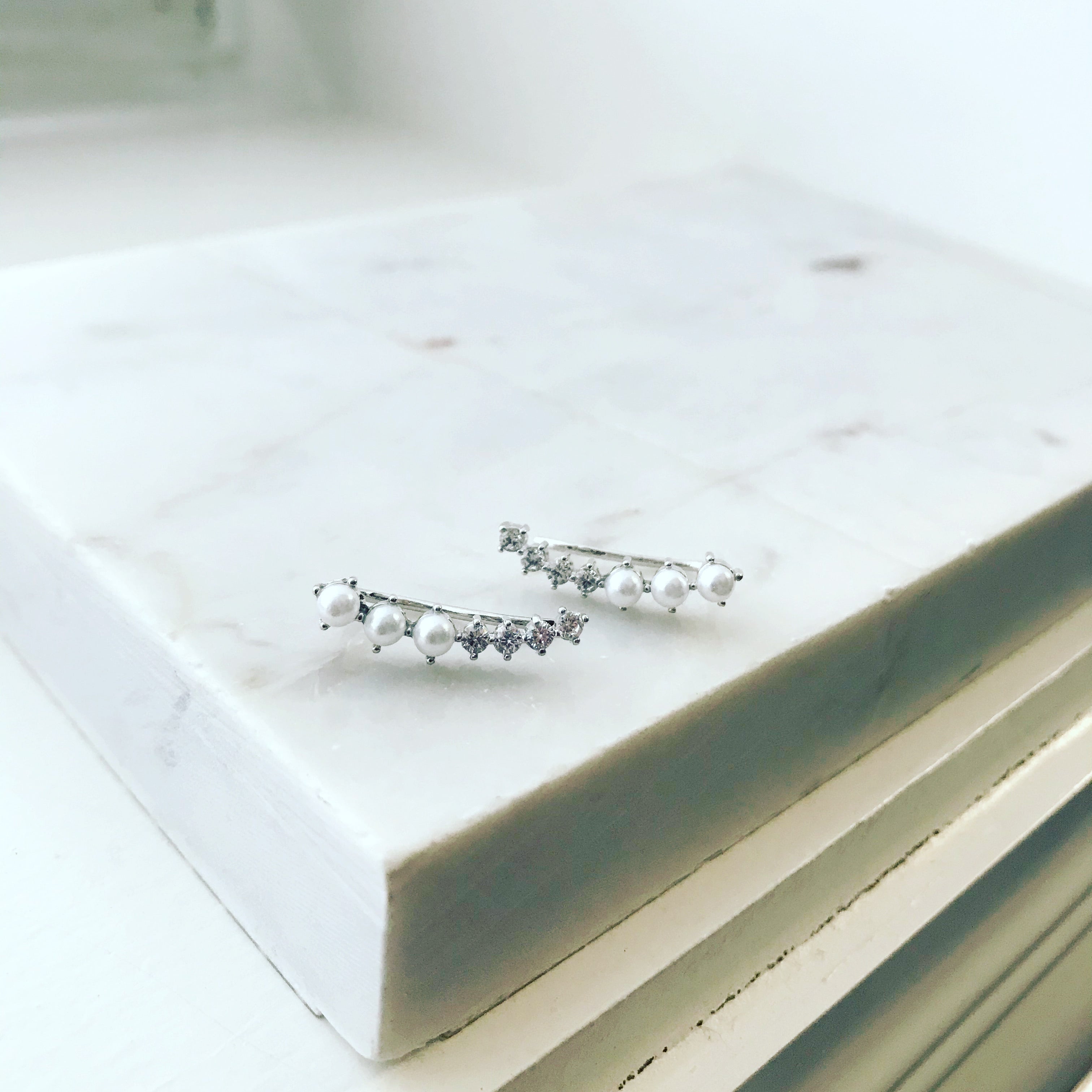 Ear Climbers: Pearl Bling