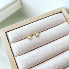Micro Pavé Opal Earrings