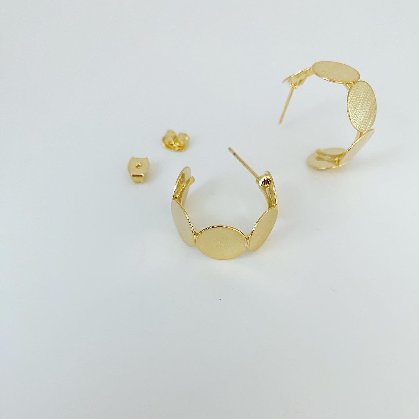 Matte Disc Hoop Earrings