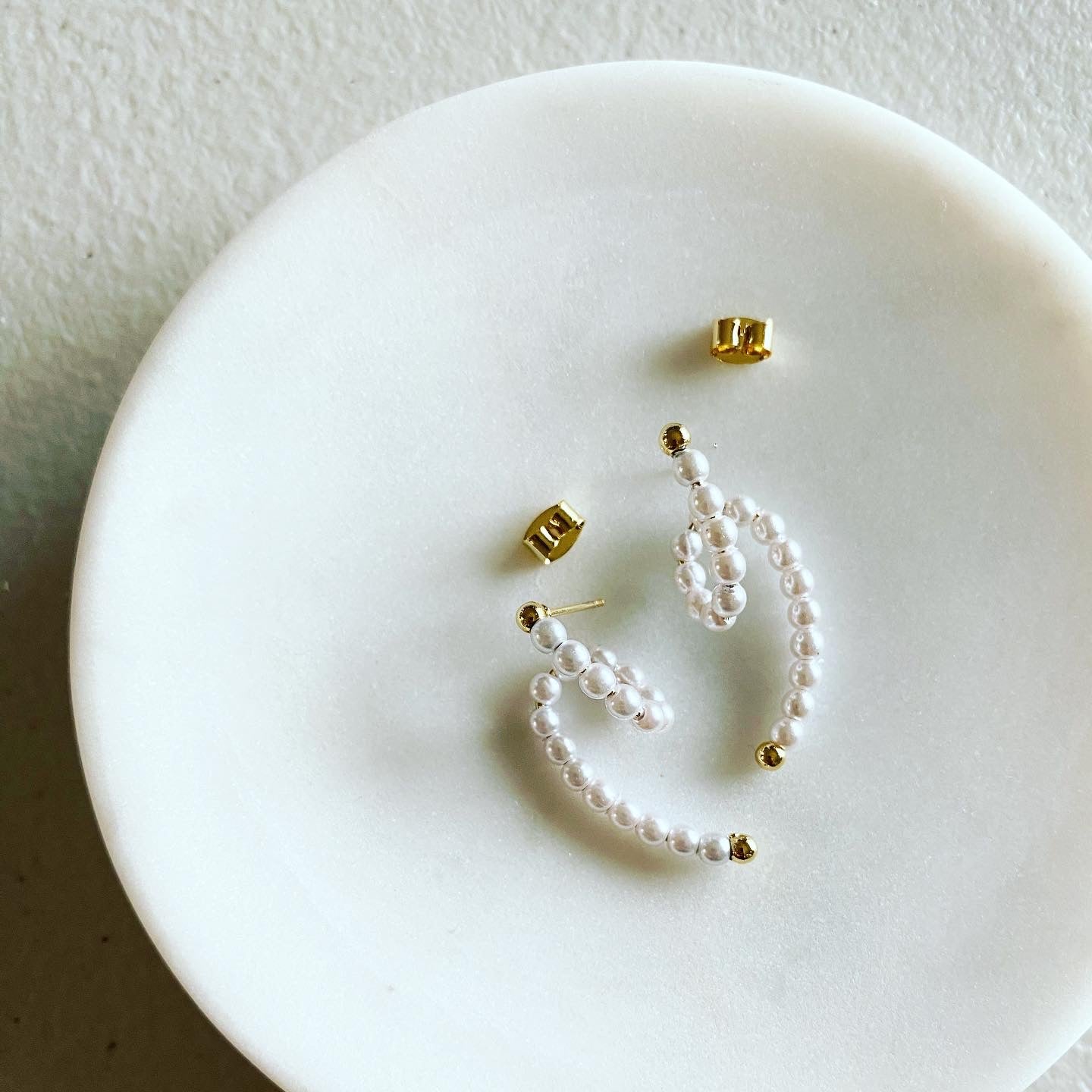 Pearl Cursive Earrings