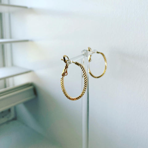 Oval Diacut Hoop Earrings
